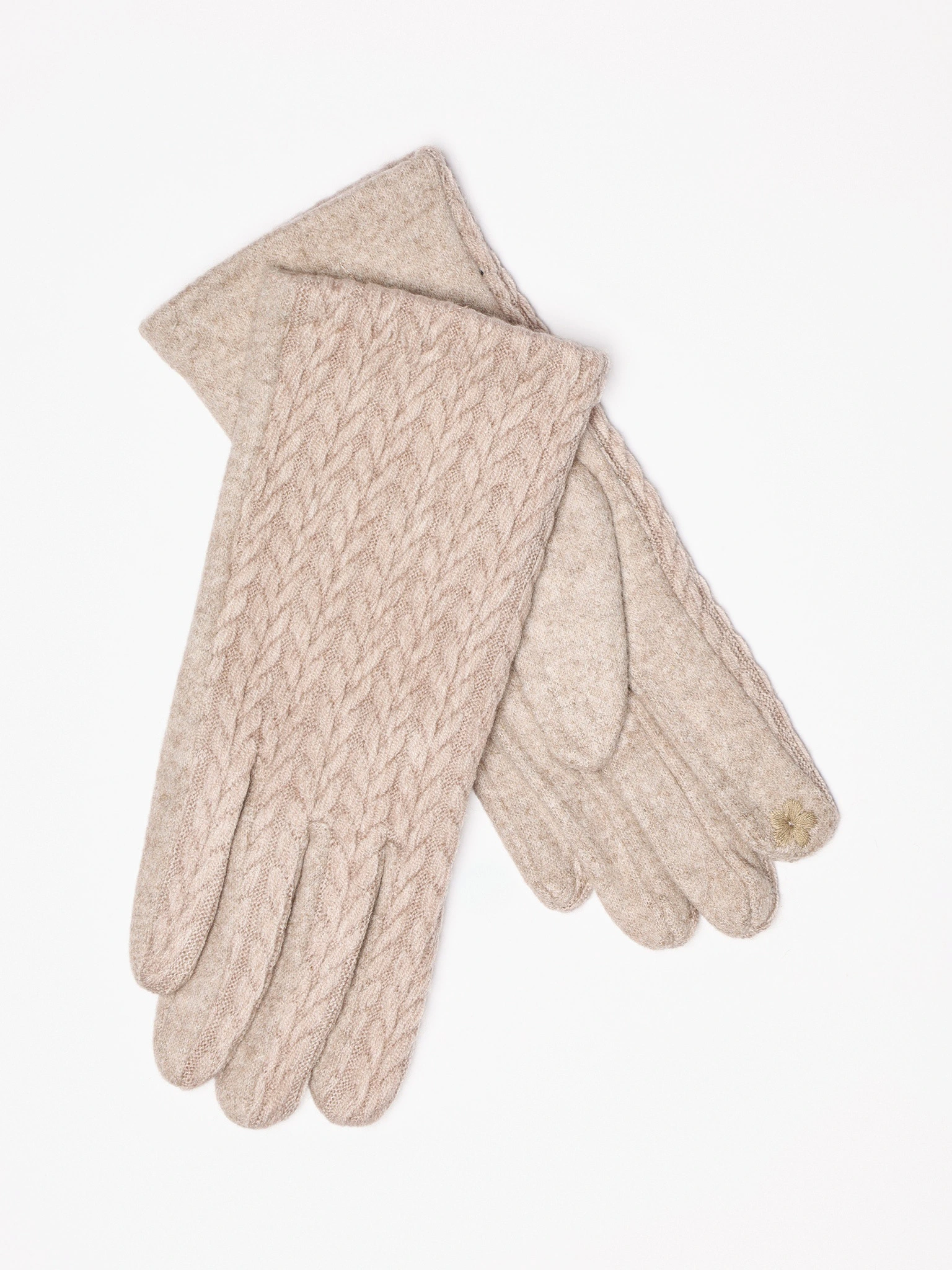 Перчатки трикотажные с декоративной нашивкой в ассортименте